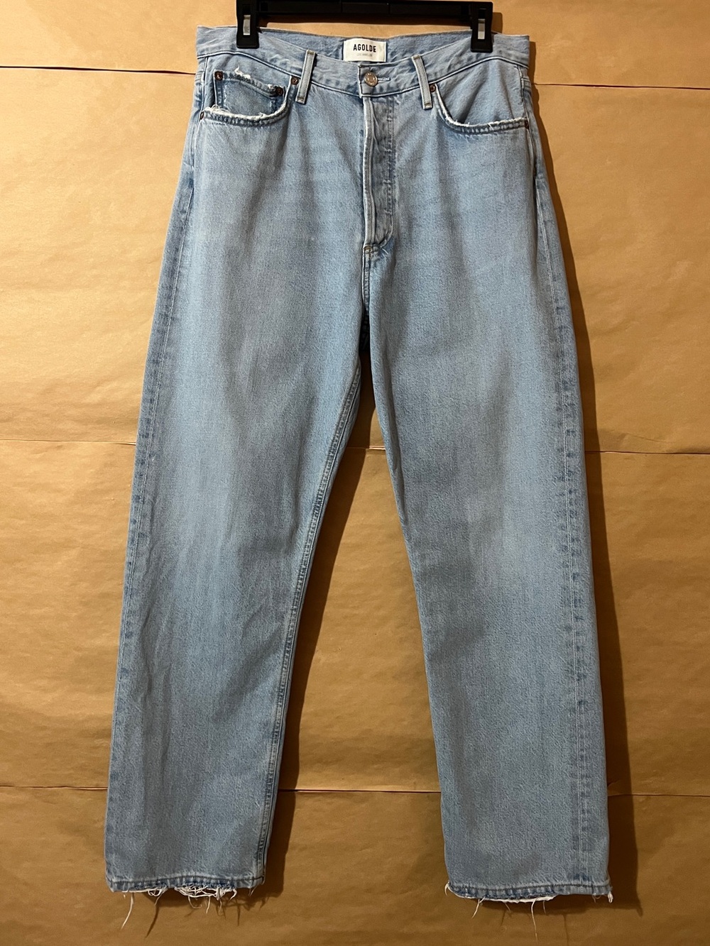 Agolde | 90s Jeans Straight Leg Loose Button Fly Cotton Denim Light Wash Size 28
